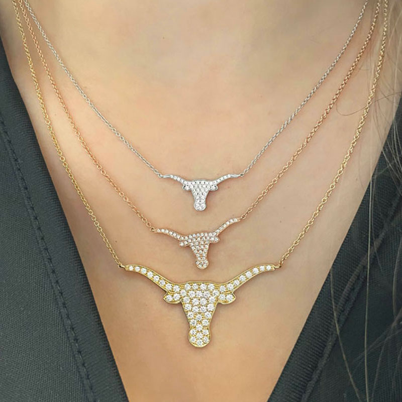 Korman Signature 18kt Yellow Gold Medium Longhorn Necklace